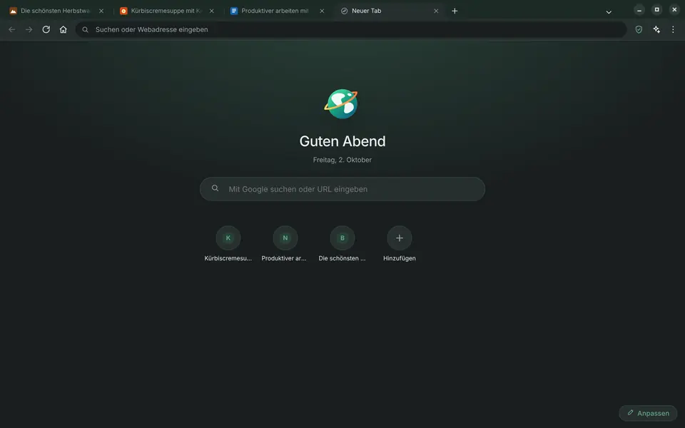 Ervo-Browser Dark Mode Screenshot